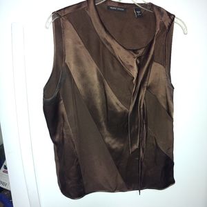 L Gallery Stevens Silk Brown Blouse